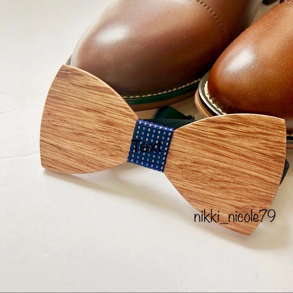 Boutique Other - Men’s Wooden Polka Dot Bow Tie